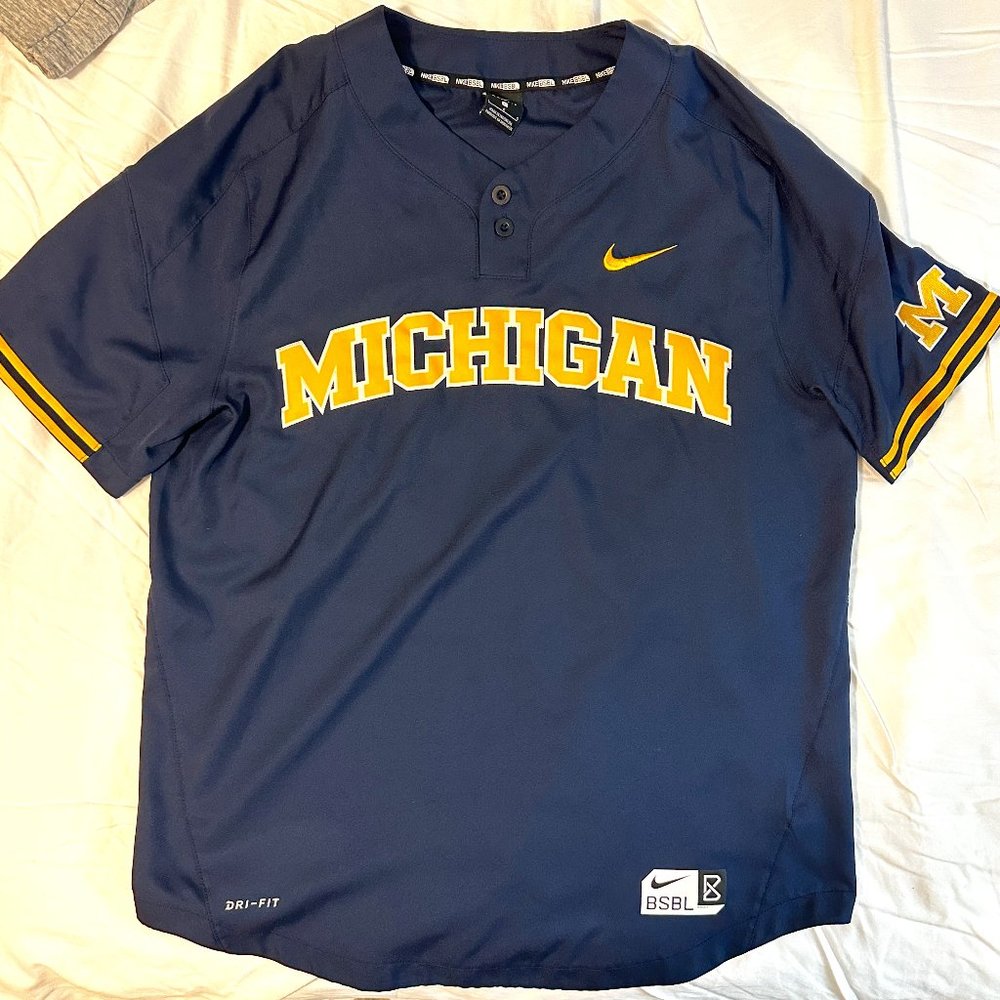 Nike University of Michigan Baseball Navy Replica Jersey